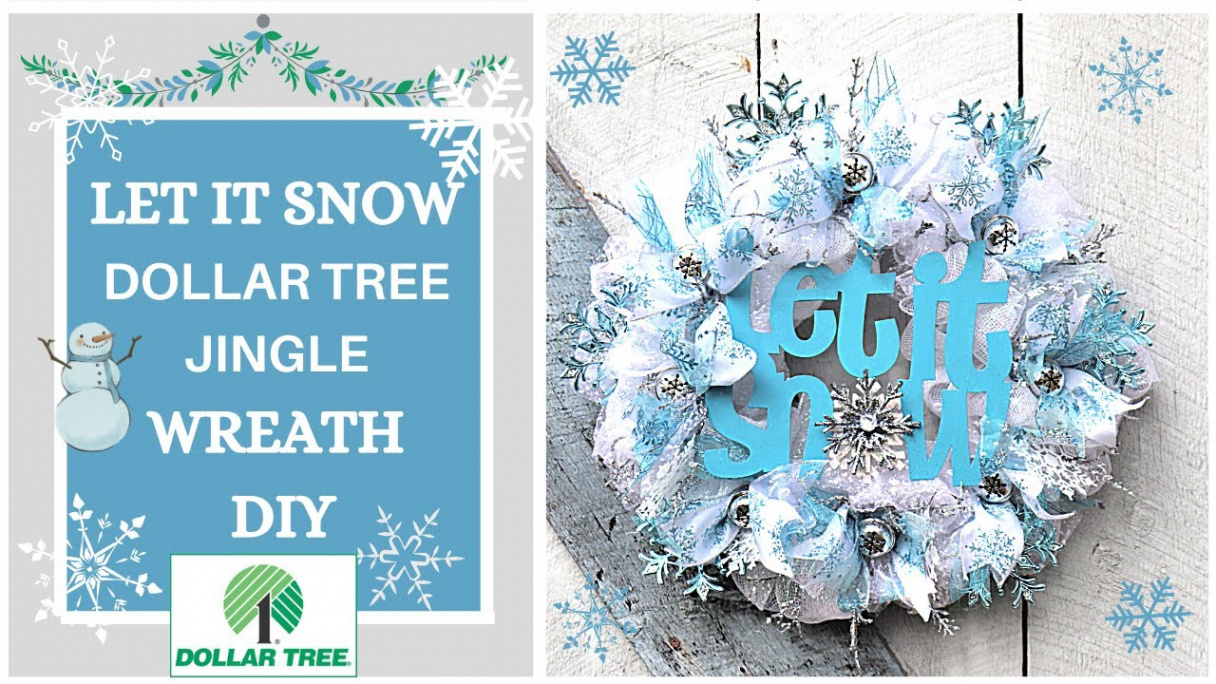 Pretty LET IT SNOW Winter Wreath High End Dollar Tree Decor DIY  Christmas  Wreath DIY Dollar Tree