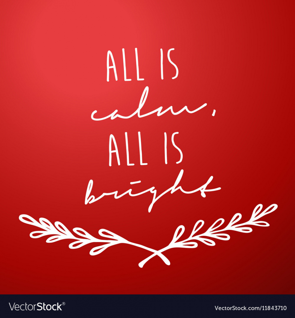 Red background with christmas wishes - all is calm