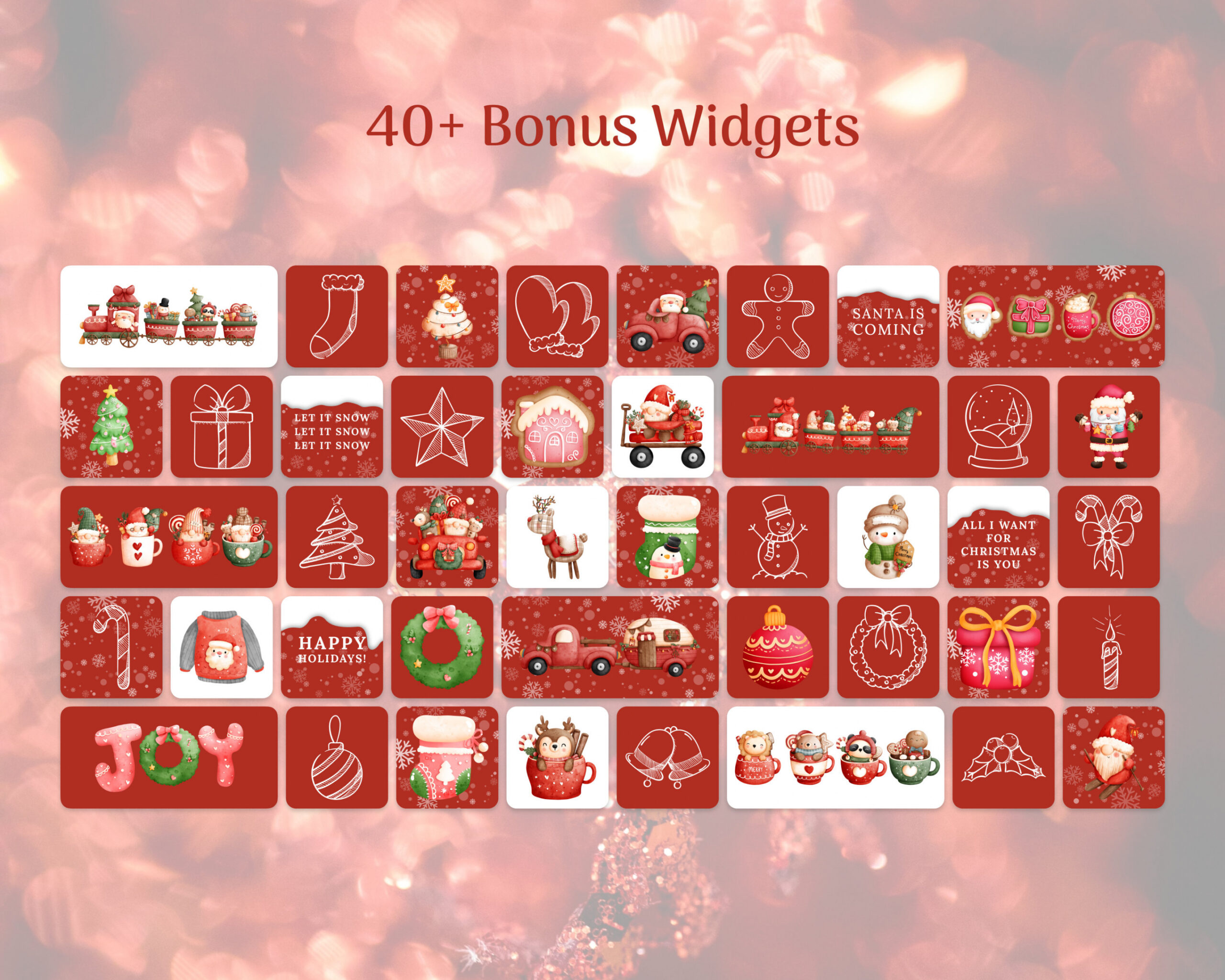 Red Christmas App Icons Christmas Themed iPhone Home Screen - Etsy