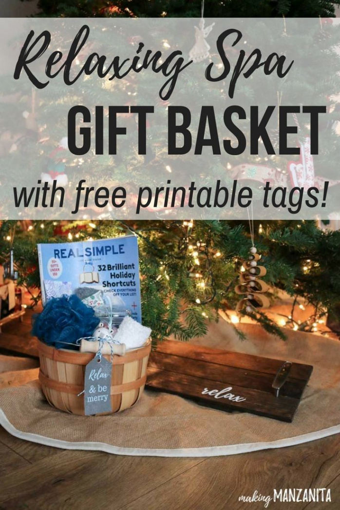 Relaxation Basket Ideas + Printable Gift Basket Tags - Making