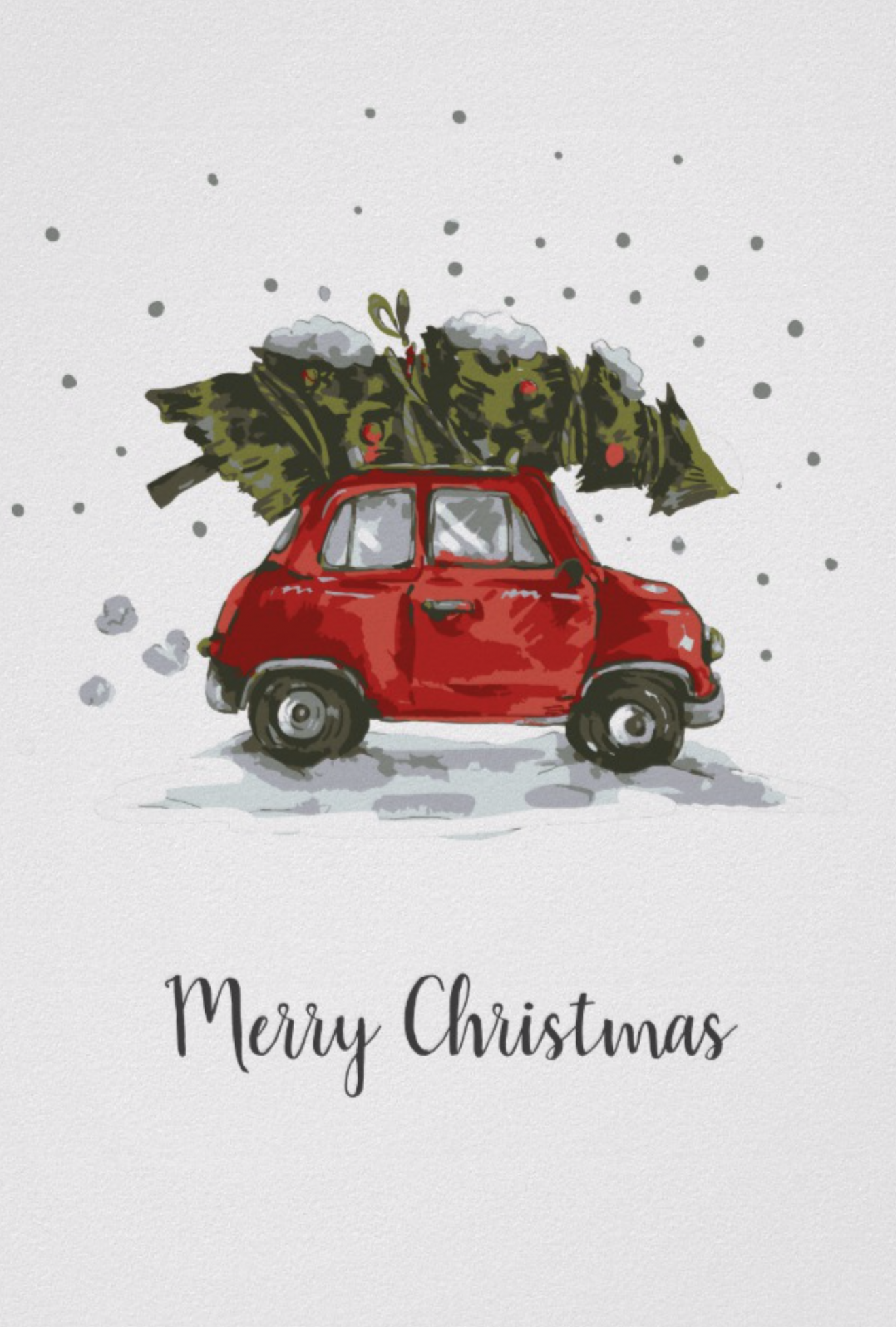 Retro Car Christmas Tree Poster