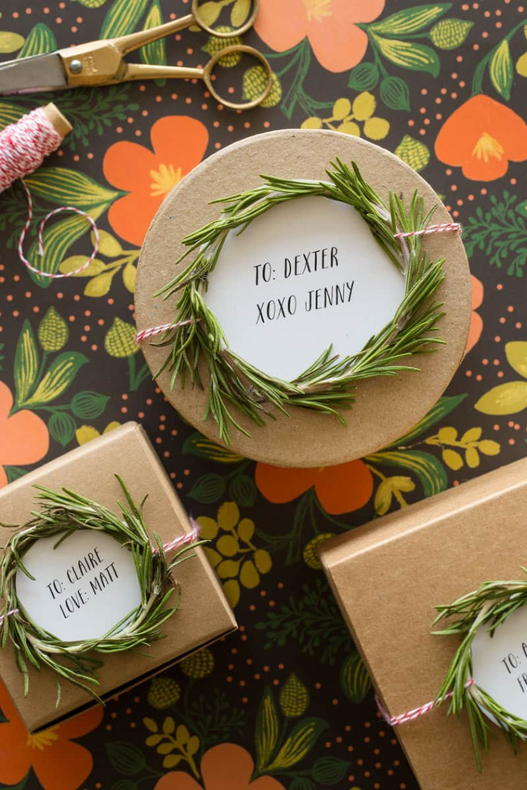 Rosemary Wreath Gift Toppers  Spoon Fork Bacon