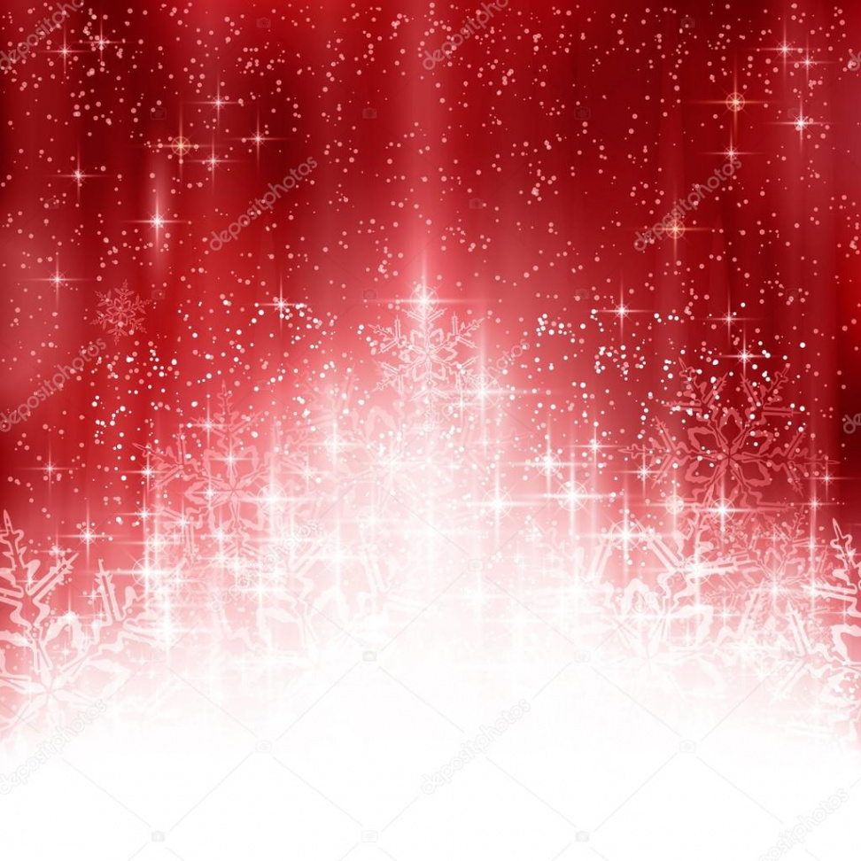 Rot weiße Weihnachten Hintergrund mit Lichtern und Schneeflocken