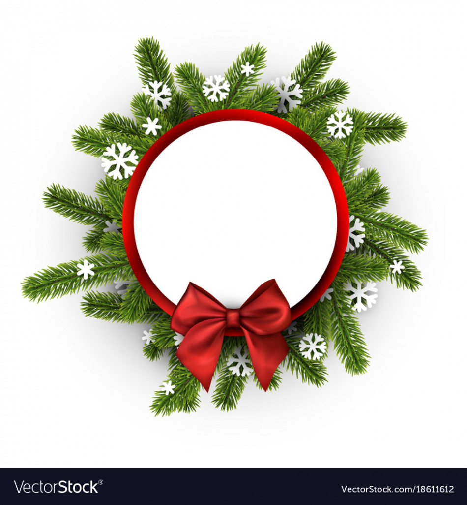 Round christmas background with spruce branches Vector Image