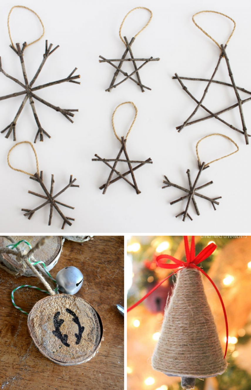 rustic DIY christmas ornaments = simple and effective