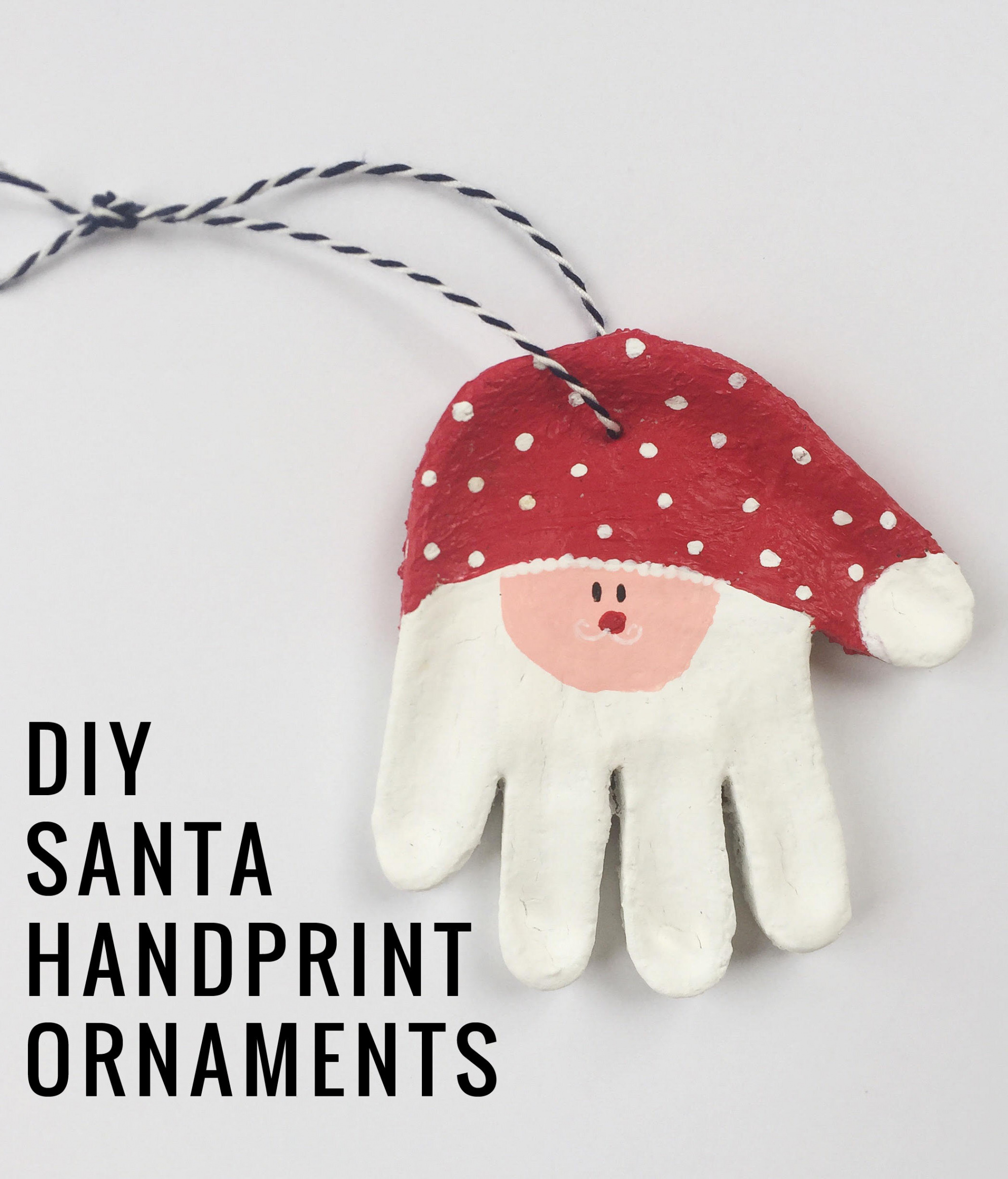 Salt Dough Handprint Santa Ornaments — Momma Society