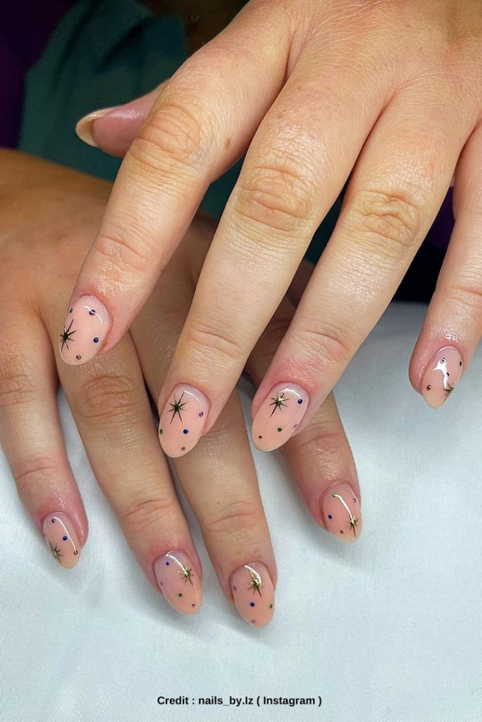 Short nail art ideas ( Stars nails )  Short nails art, Nail art