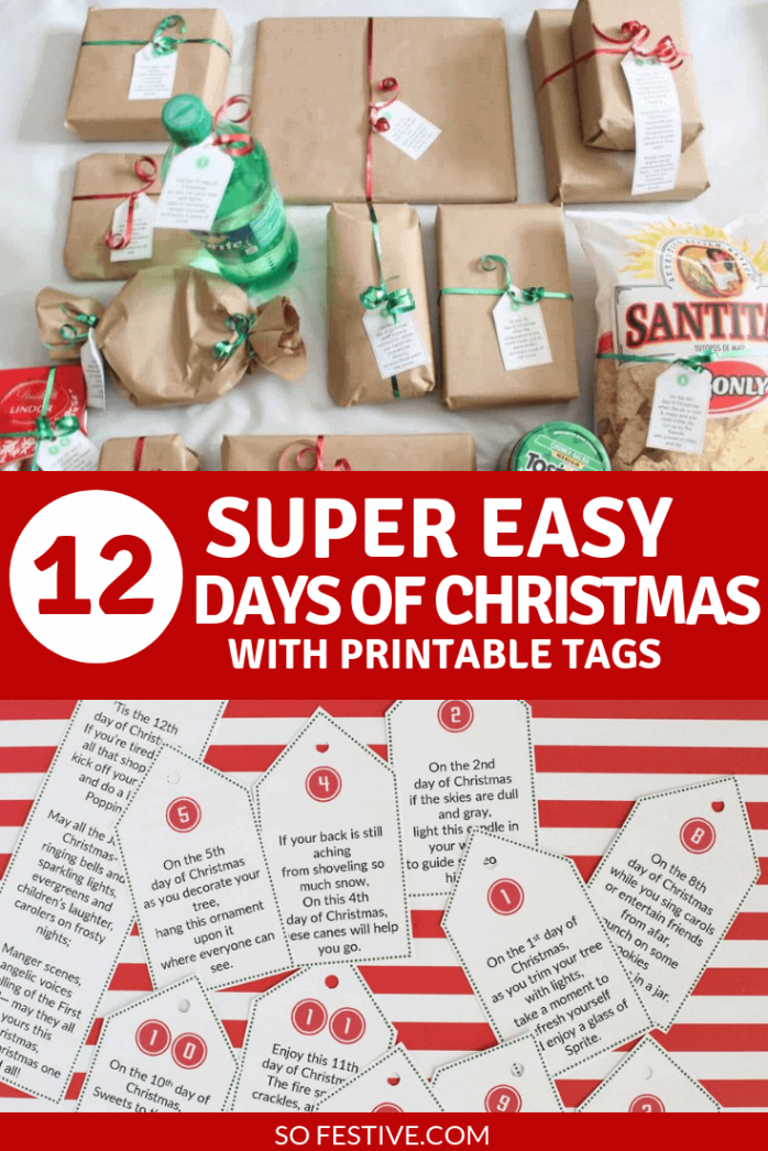 SIMPLE  Days of Christmas Gift Ideas & Printable Tags ()