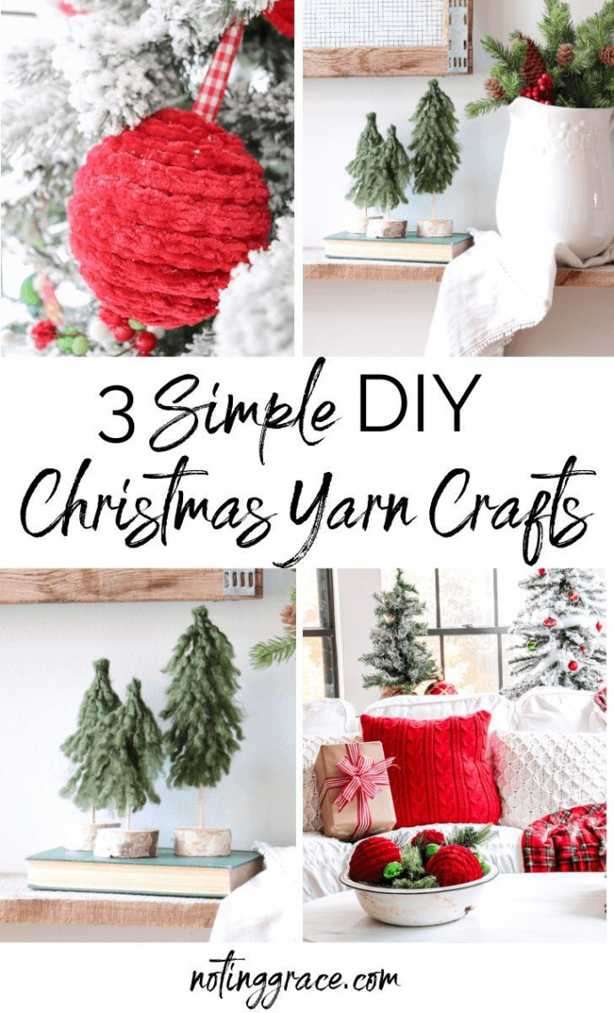 Simple DIY Christmas Yarn Crafts  Christmas yarn crafts