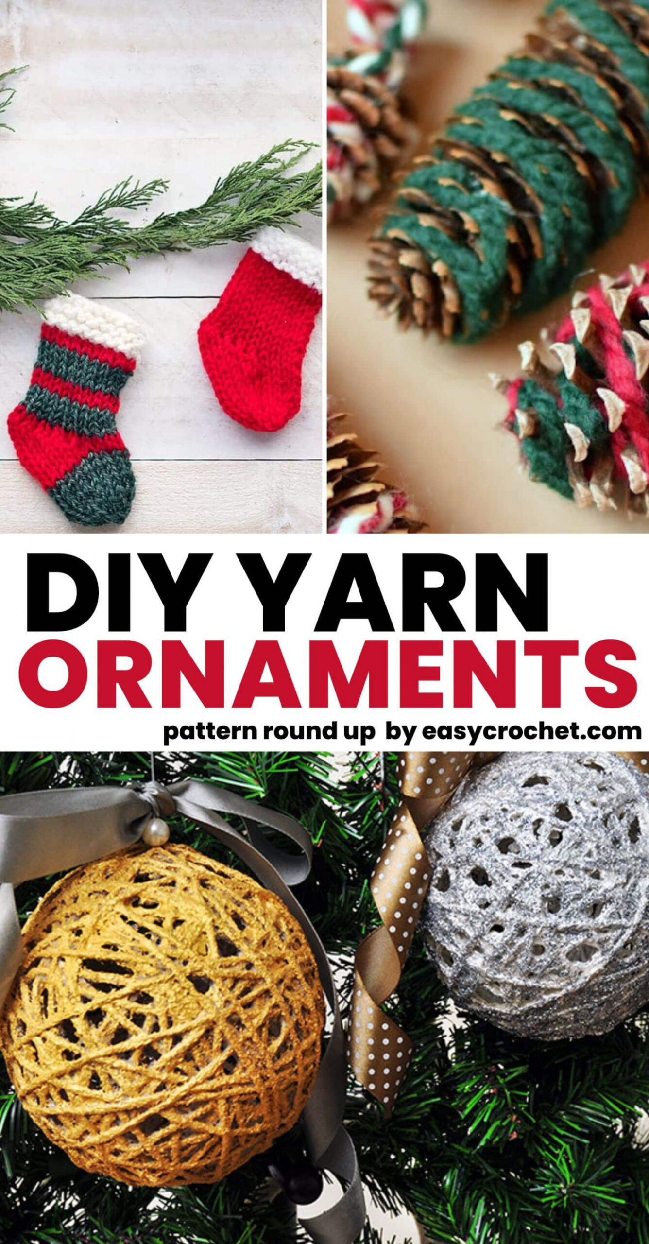 Simple DIY Ornaments for Christmas Using Yarn - Easy Crochet