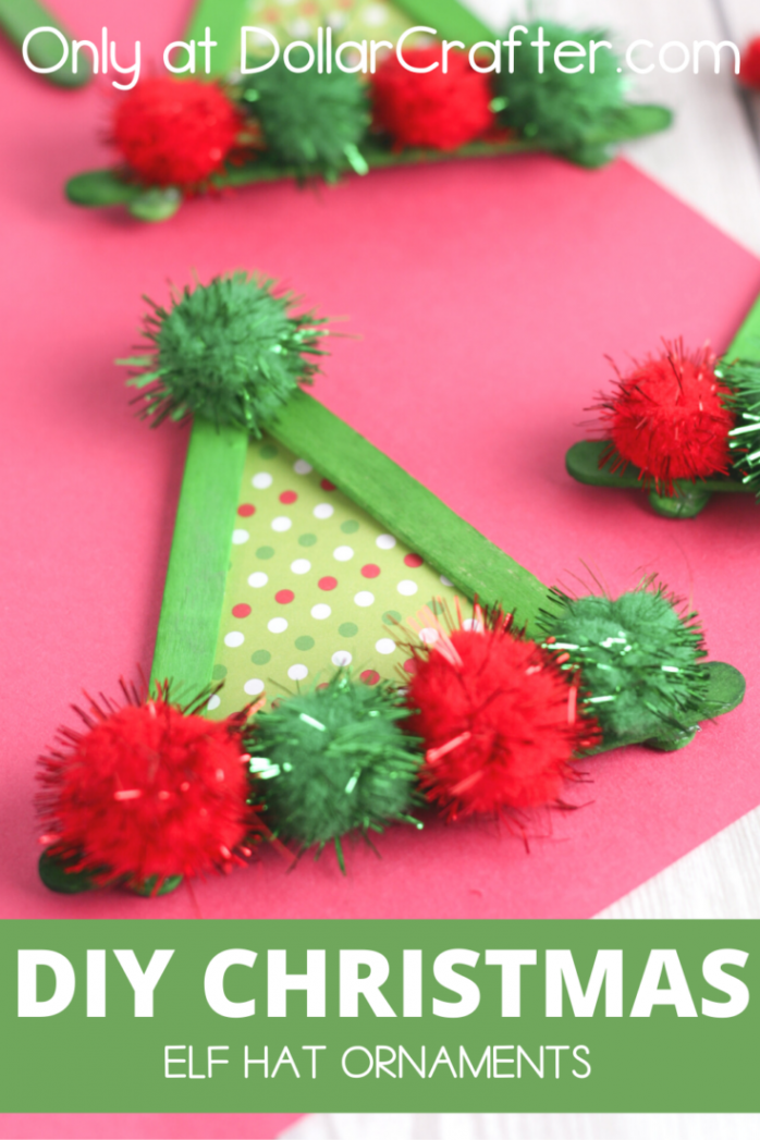 Simple Elf Hat DIY Christmas Ornaments ⋆ Dollar Crafter