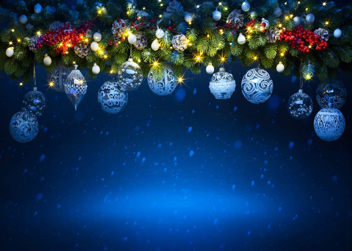 SJOLOON Blue Christmas Backgrounds for Photography, Christmas Ball,  Background, Christmas, Photo Background for Christmas, Party, Family  Reunion,