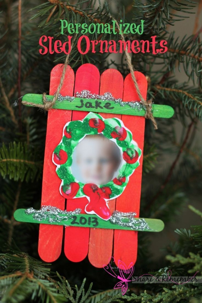 Sled Craft Ornament  Preschool christmas gifts, Preschool