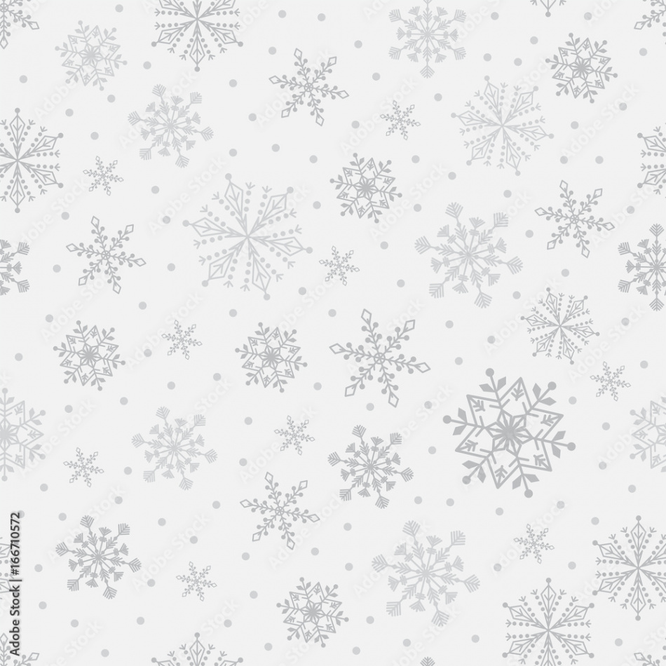 Snowflake vector seamless pattern weather traditional winter