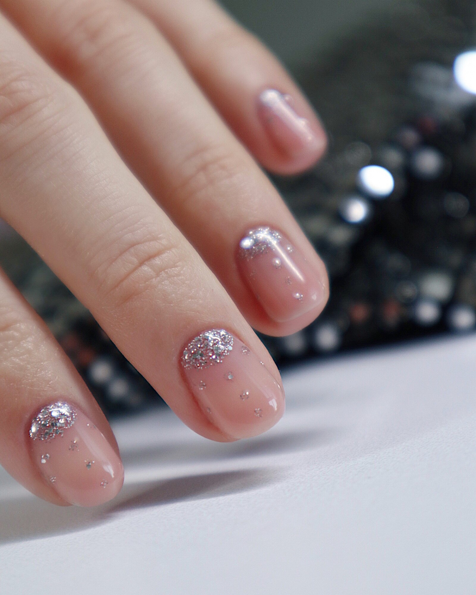 Step by Step: Disco Ball Neutral Nails