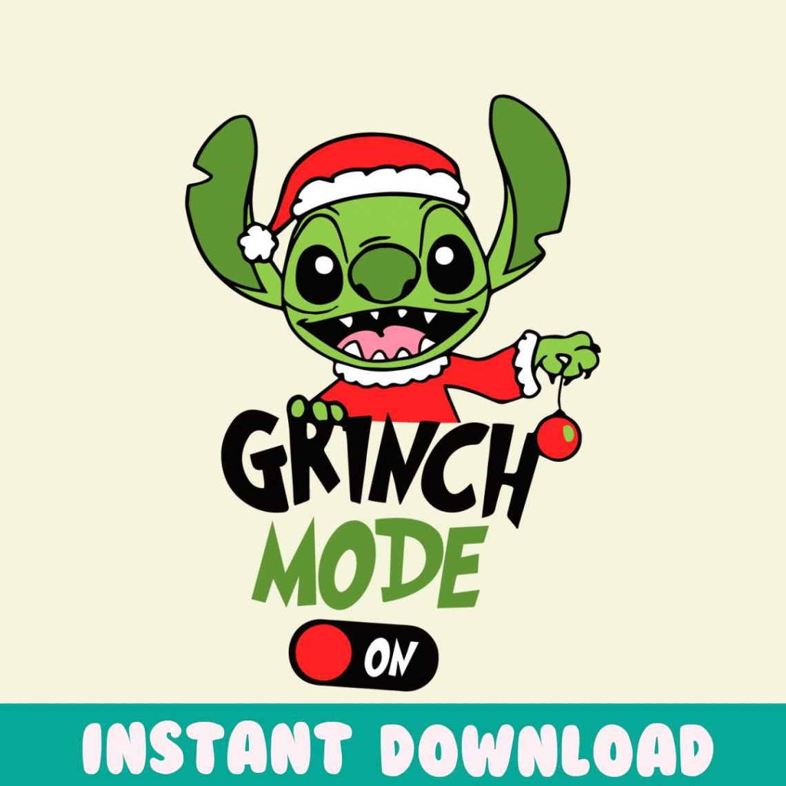 Stitch Grinch Mode On Christmas SVG - Inspire Uplift