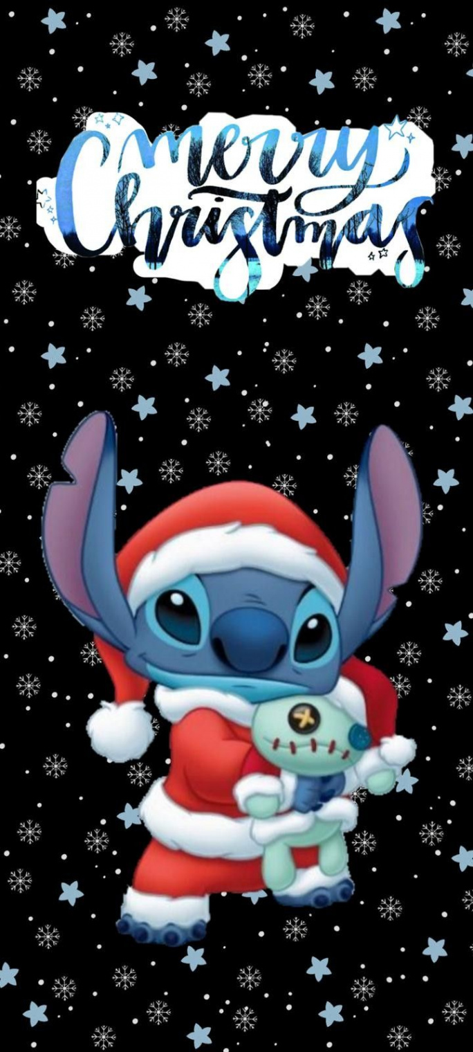 Stitch is ready for Christmas  Wallpaper iphone christmas, Lilo