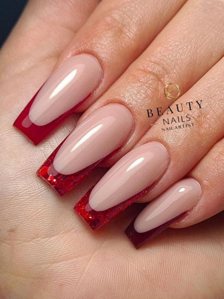 + Stylish Red French Tip Nails You