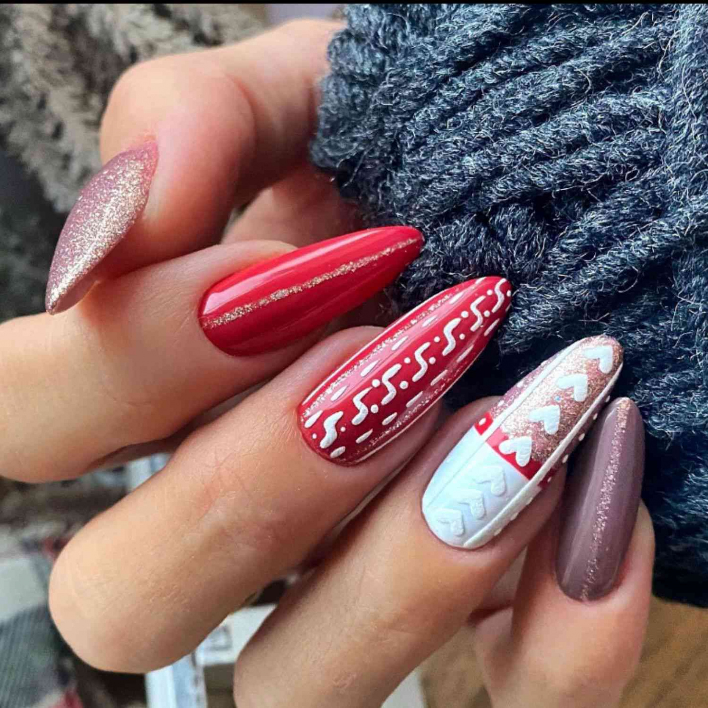 Sweater Nail Designs for Winter: Cable Knit to Cashmere