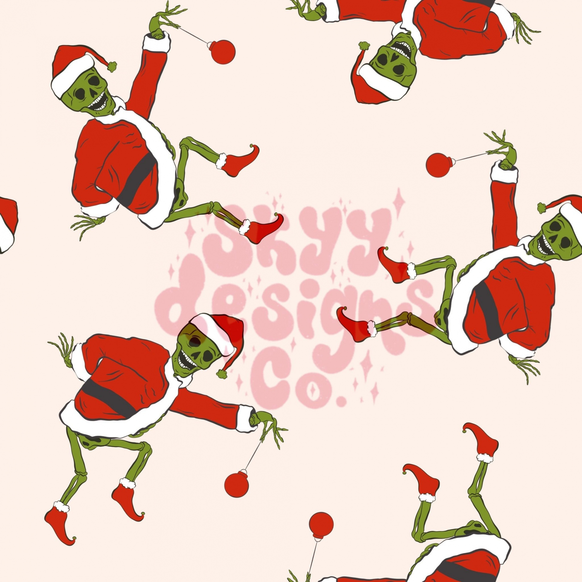 Tan mean one skelly seamless pattern grinch – SkyyDesignsCo