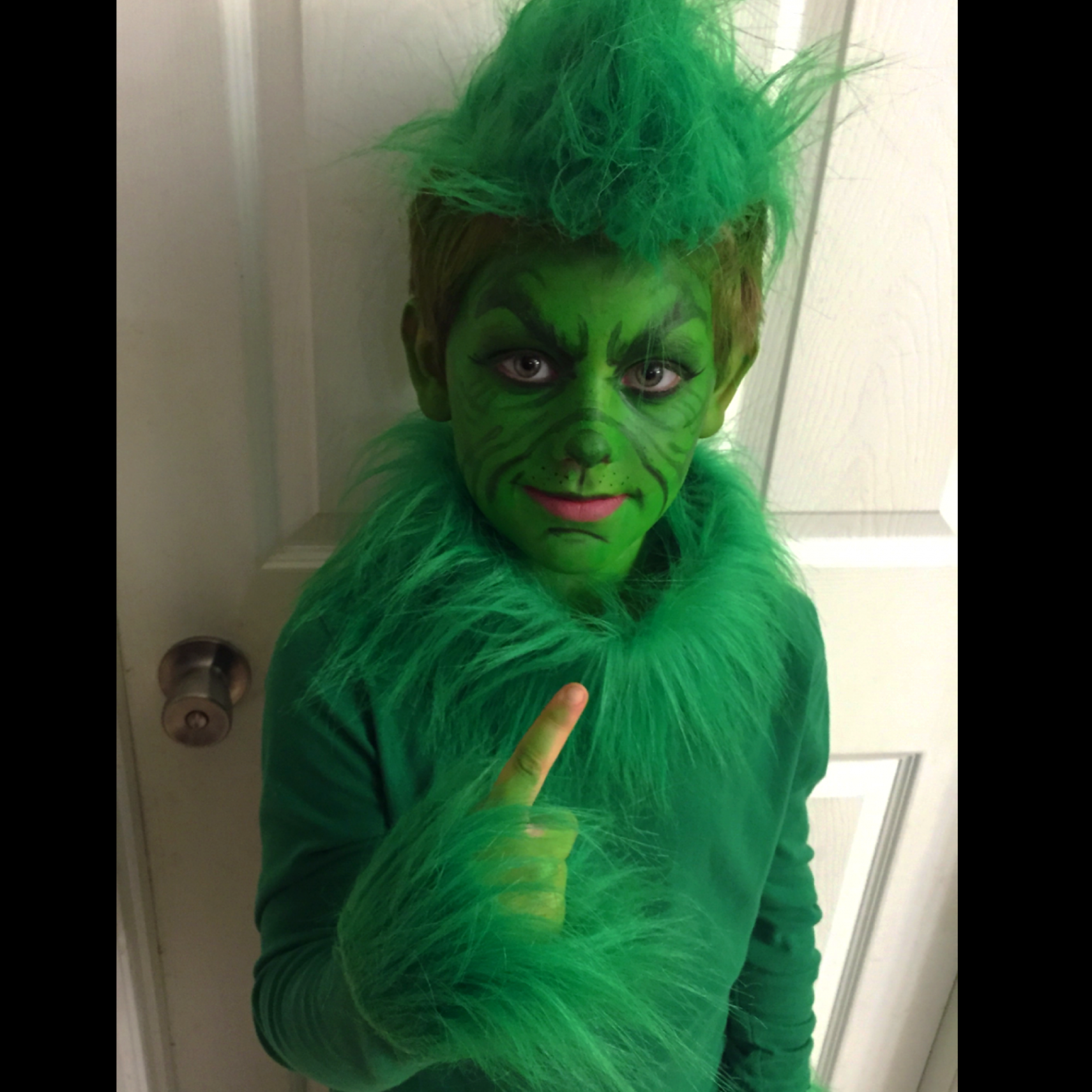 The grinch for character day at school during dr Suess week