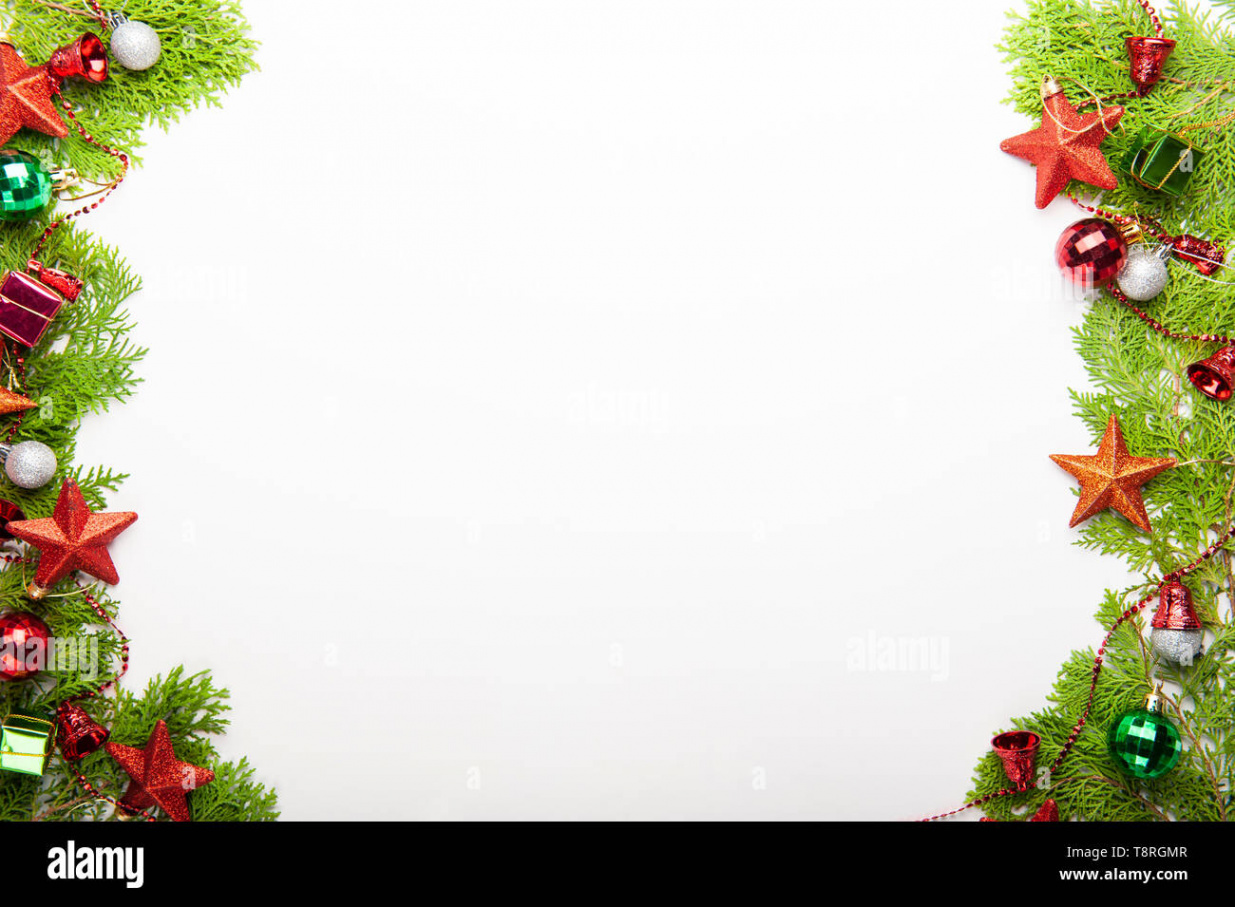 Top view of Christmas background, template with decorations of