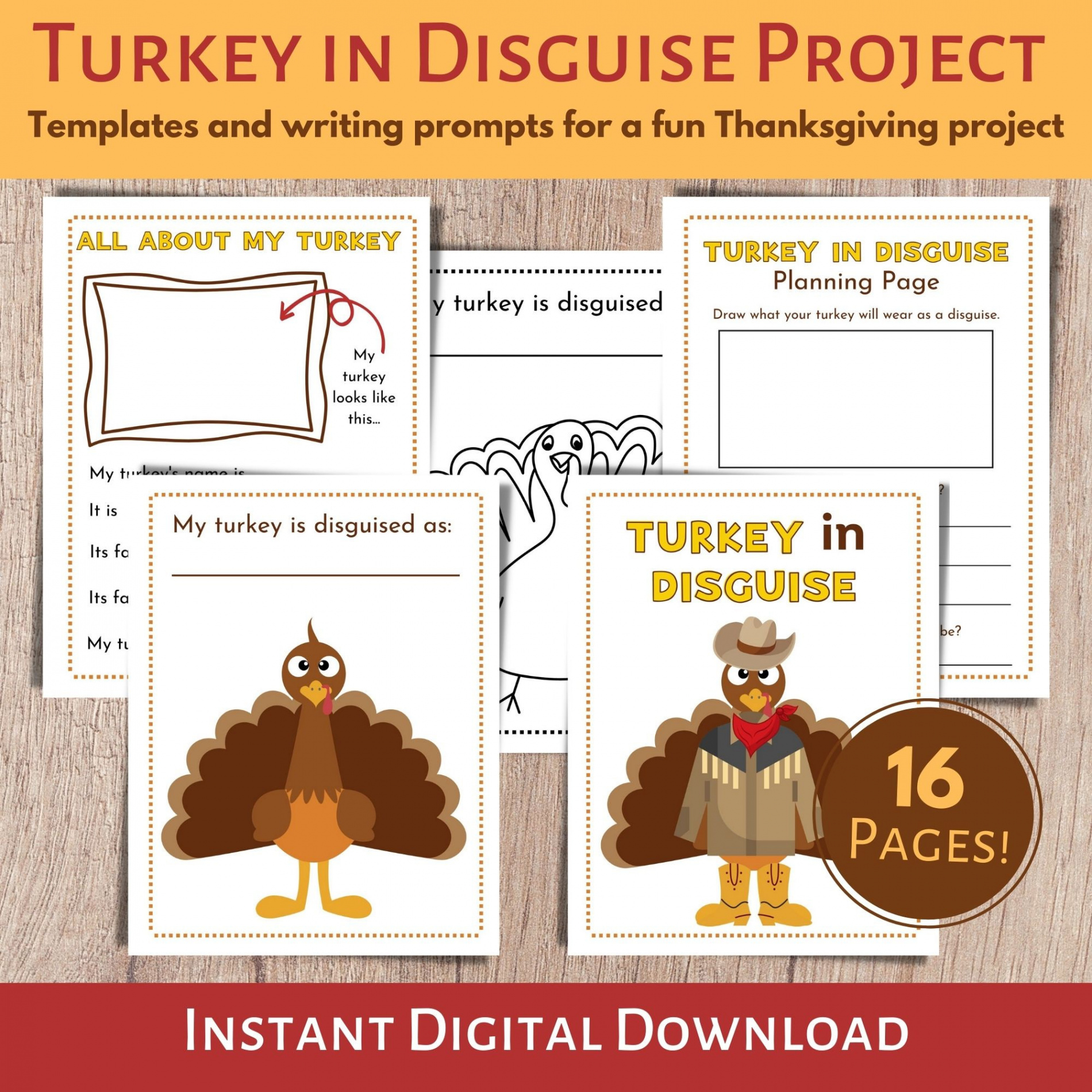 Turkey in Disguise Project Turkey Trouble Disguise - Etsy