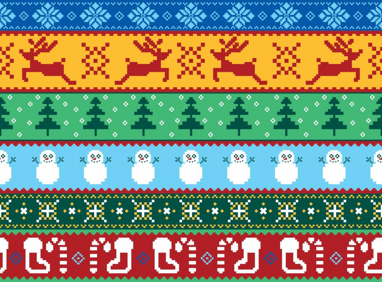 Ugly Sweater Christmas Seamless Background  Vector Art at