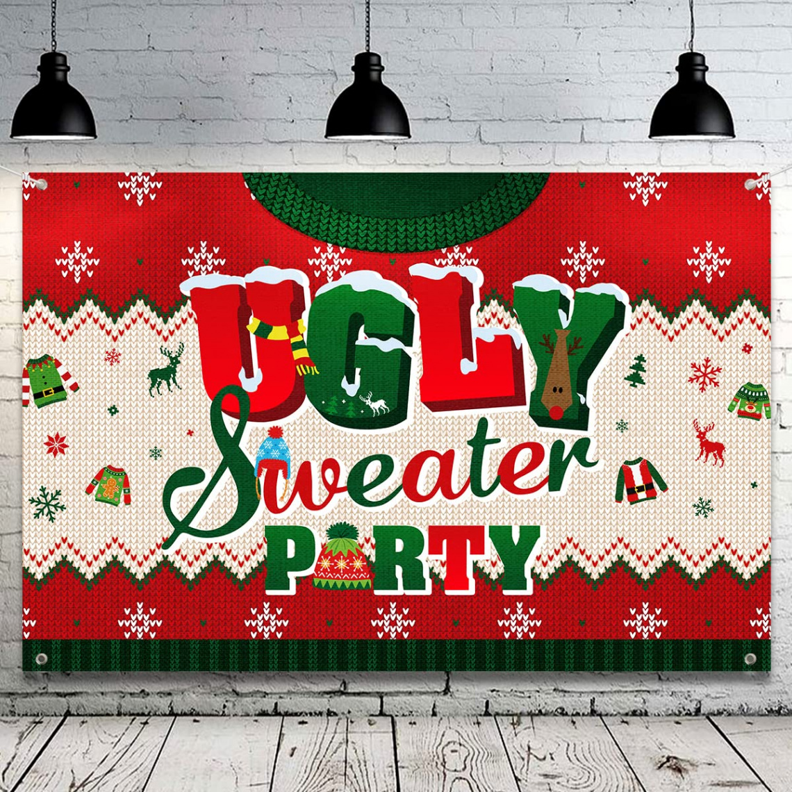 Ugly Sweater Party Decoration - Merry Christmas Supplies (Background)