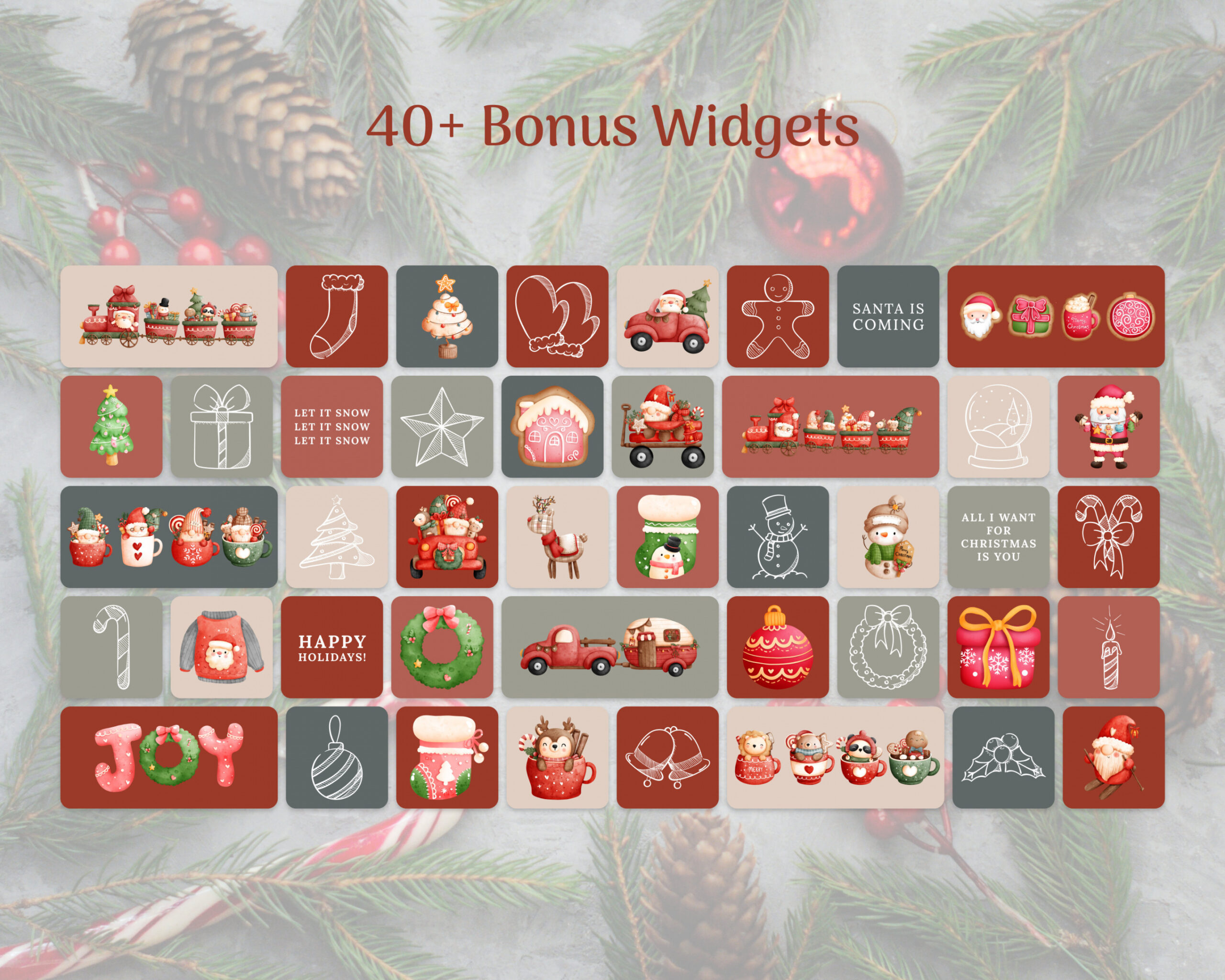 Vintage Christmas App Icons Christmas Themed iPhone Home - Etsy