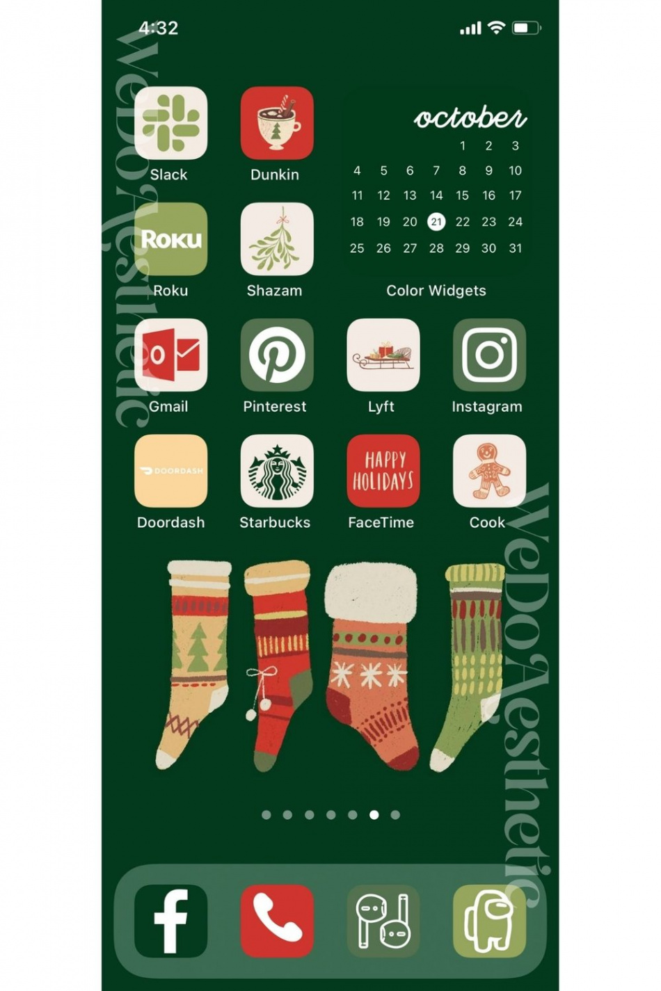 Vintage Christmas IOS Aesthetic - App icons & Wallpapers Bundle