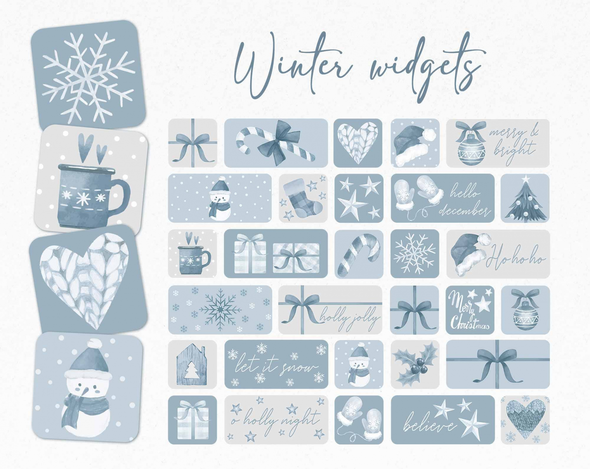 Winter Christmas Widget Pack Widget Winter Christmas - Etsy