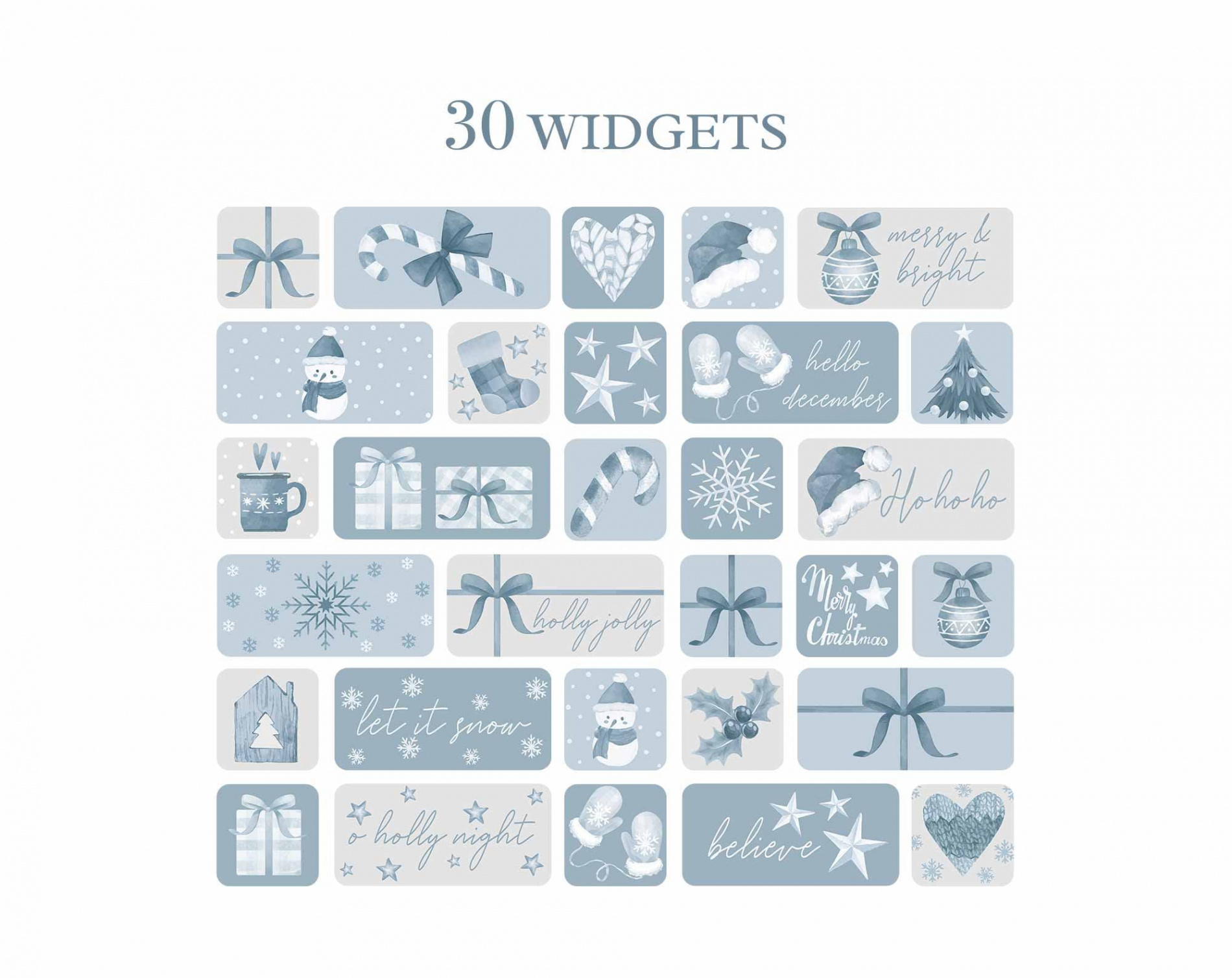 Winter Christmas Widget Pack Widget Winter Christmas - Etsy