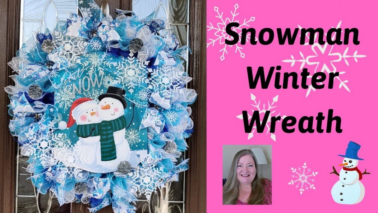 Winter Snowman Wreath ~ Winter Season Wreath ~ Snow Couple Winter Wreath ~  Christmas Wreath DIY