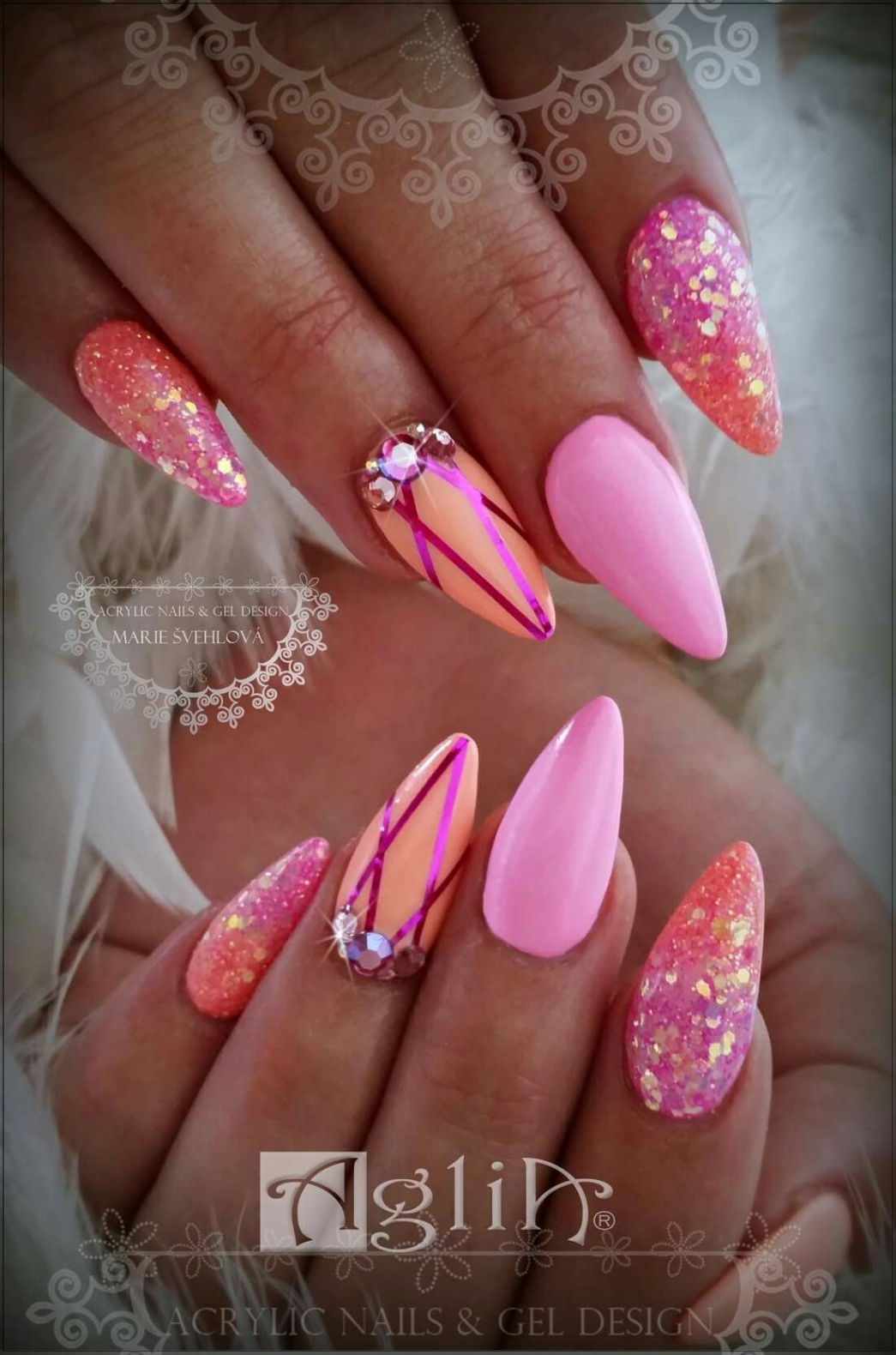 Acrylic nails & Gel design  Summer nails  Candy nails
