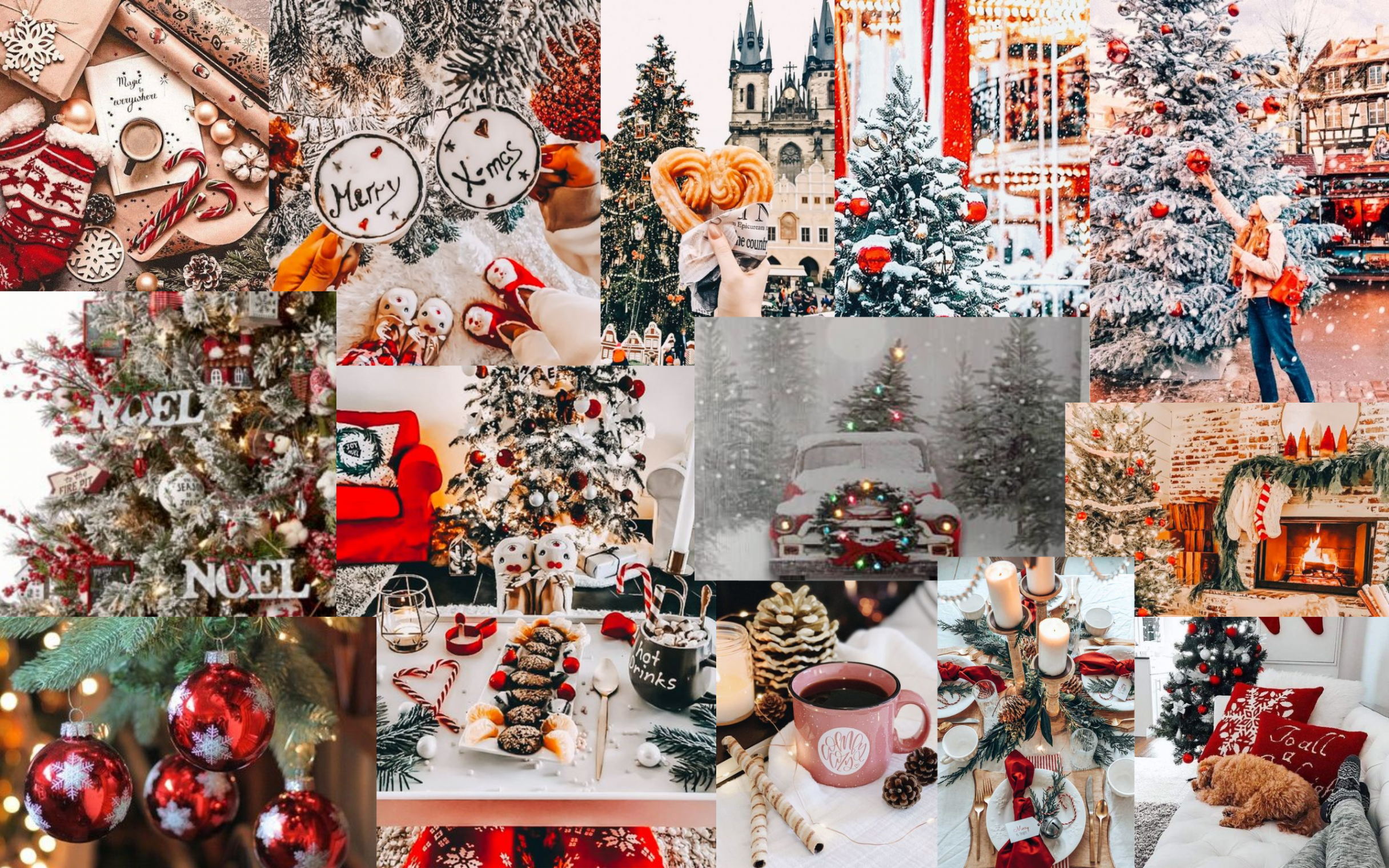 🔥 Aesthetic Christmas Collage Desktop Wallpapers  Christmas