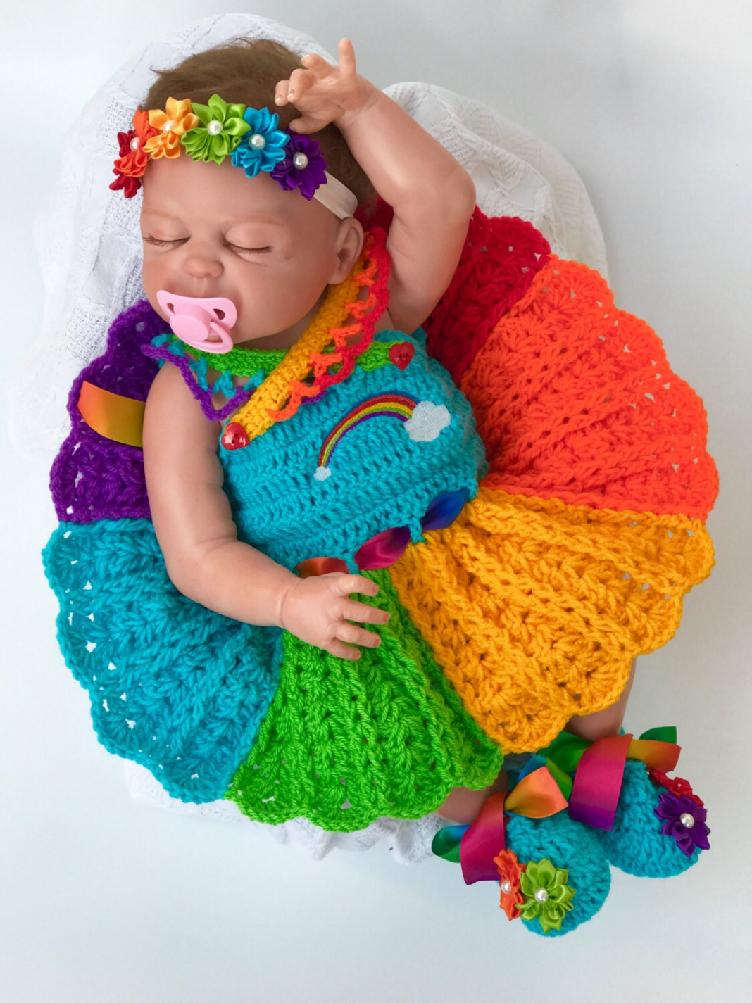 Baby Crochet Patterns, Rainbow Baby Dress Pattern, Crochet Baby