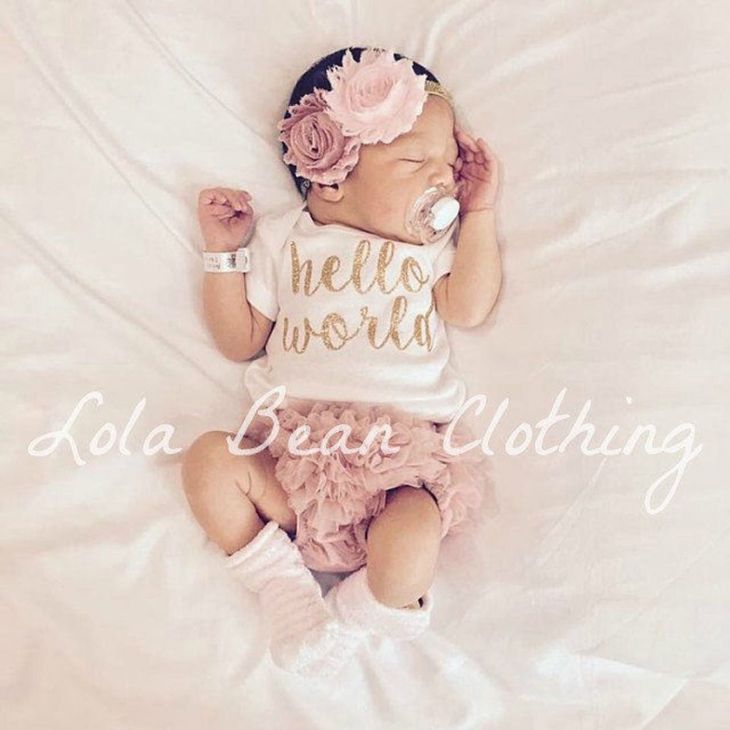Baby Girl Coming Home Outfit Baby Girl Clothes Hello World Newborn Outfit  Girl - Etsy