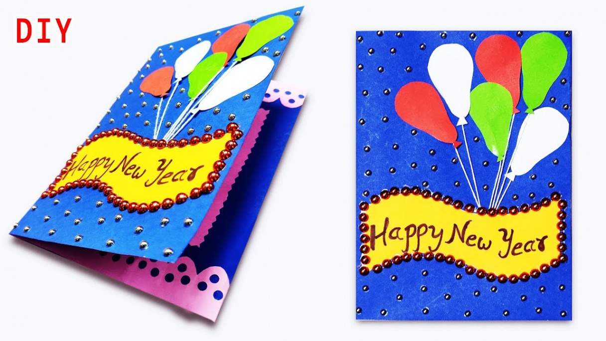 Beautiful Handmade New Year Card Idea  DIY Greeting Card For New Year