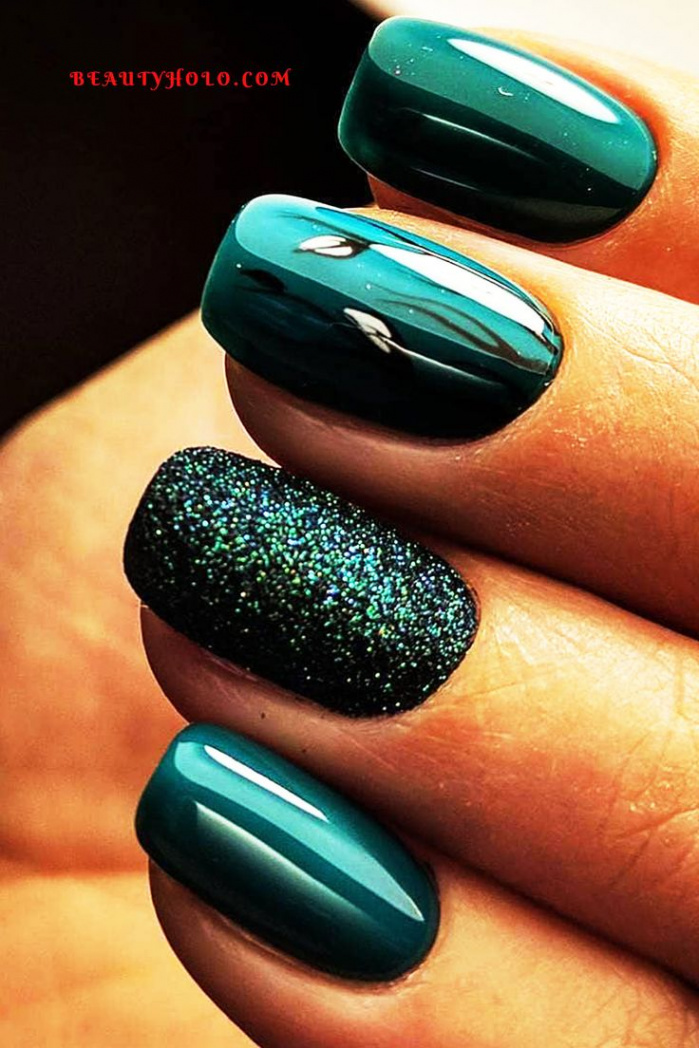 Best Stylish Nails Ideas - - Beautyholo  Teal nails