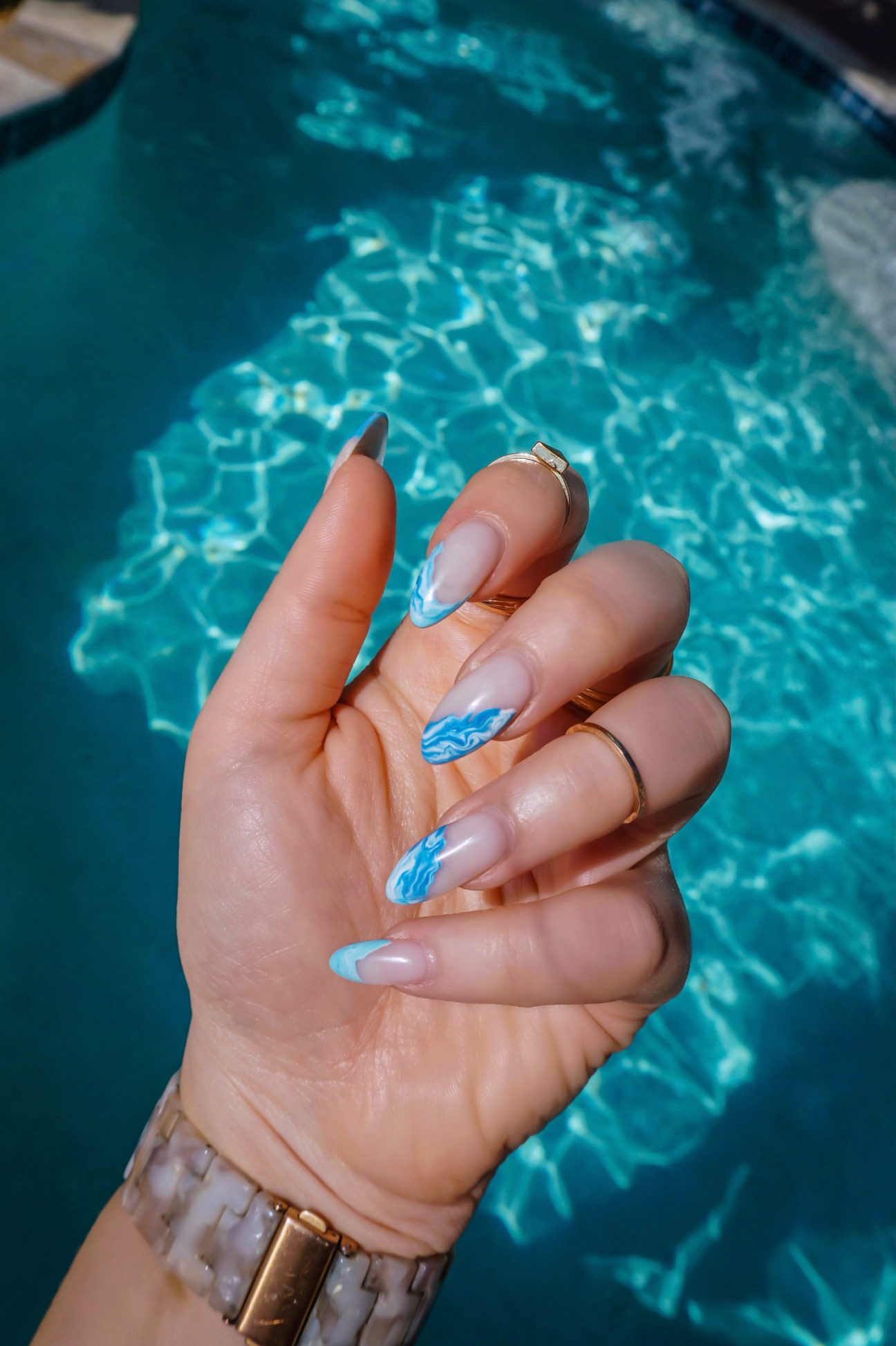 Blue Marble Nails  Manicure of the Month - living after midnite