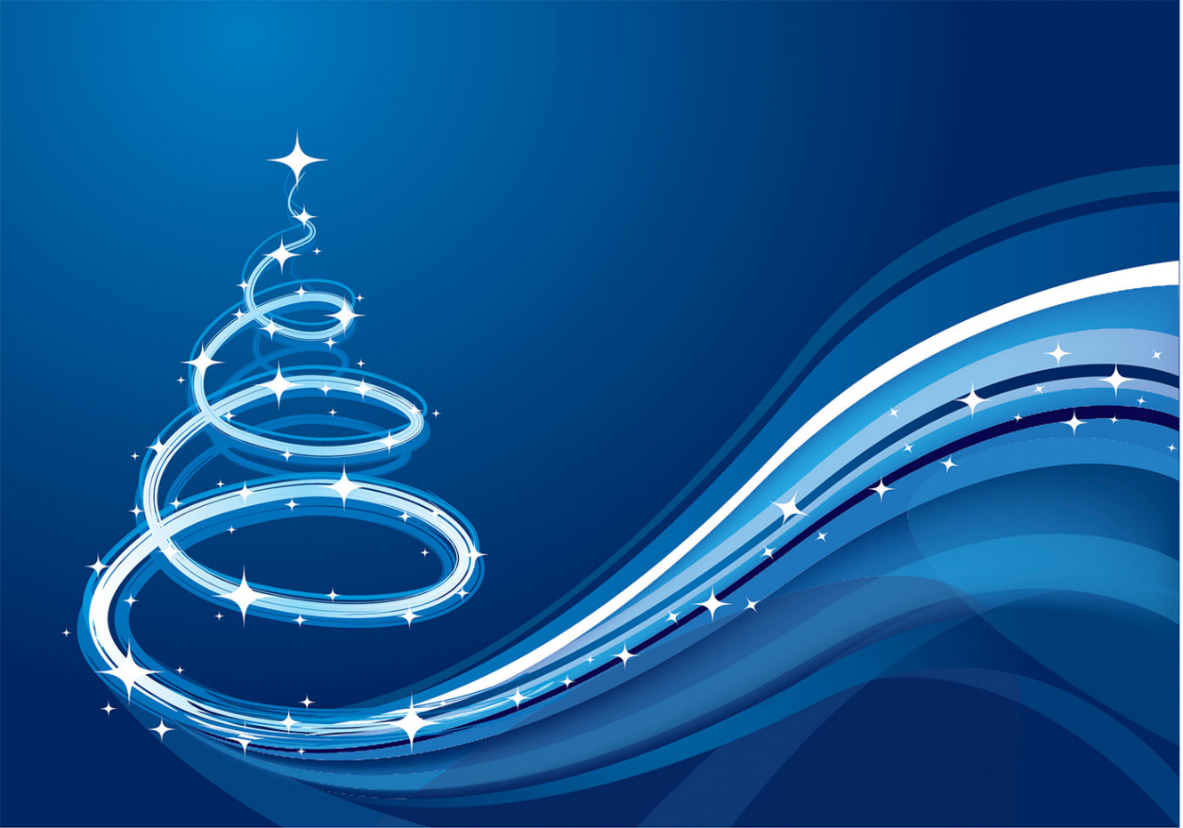 Blue Wave Christmas Tree Background - Free Photoshop Brushes at