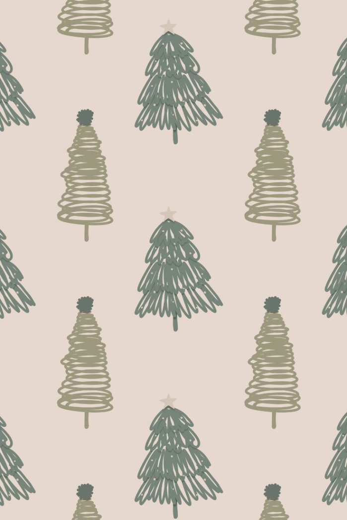 Boho Christmas Digital Paper Sage Green Christmas Trees - Etsy