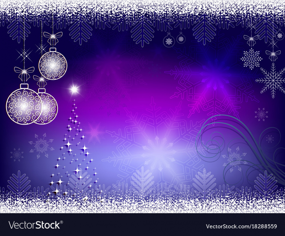 Christmas blue purple background Royalty Free Vector Image