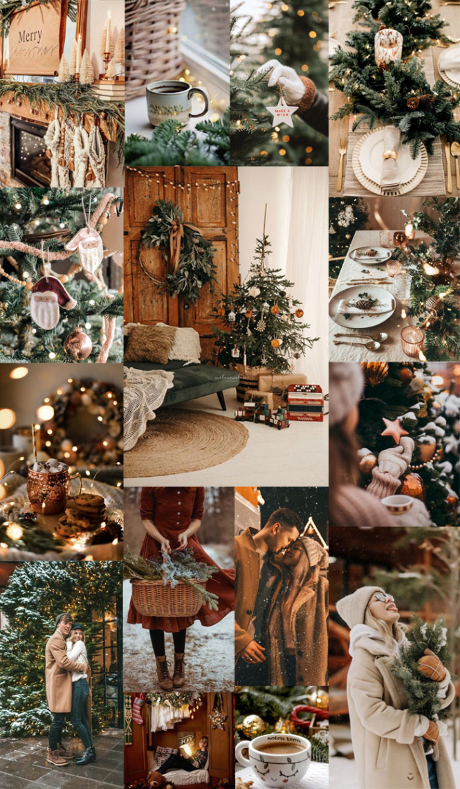 + Christmas Collage Aesthetic Ideas : Rustic Elegant Theme