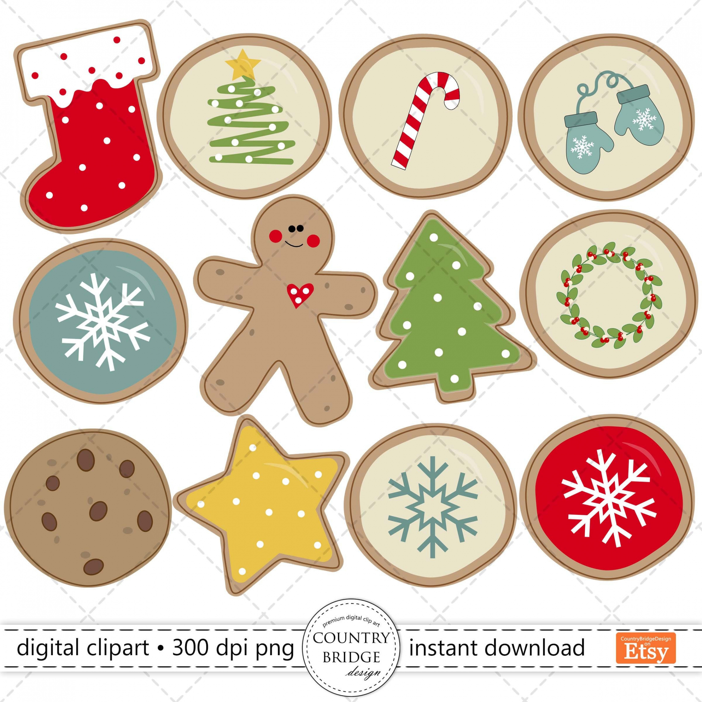 Christmas Cookie Clipart, Christmas Treats Clip Art, Commercial