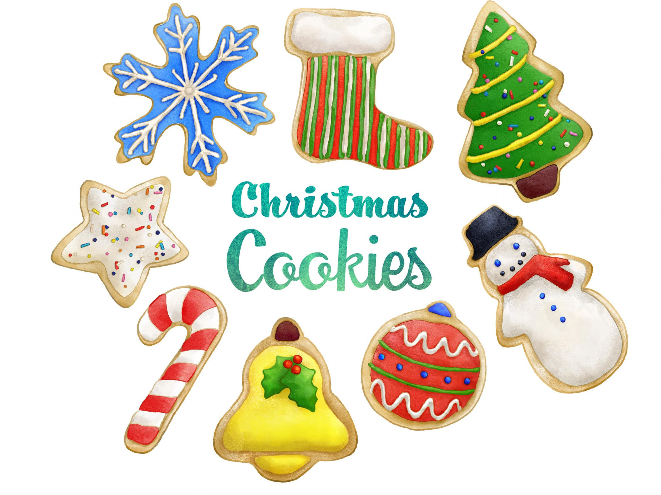 Christmas Cookies Clipart. Sofortiger digitaler Download