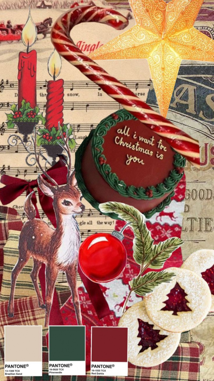 christmas #holidays #vintage #cozy #wallpaper #aesthetic #collage