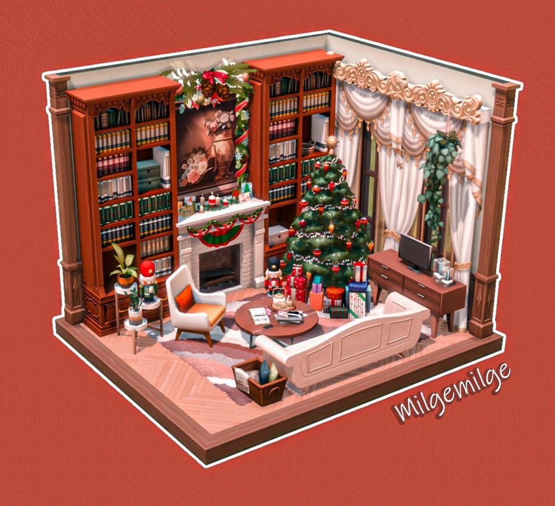 Christmas living room 🎄The Sims  in   Sims, Sims building