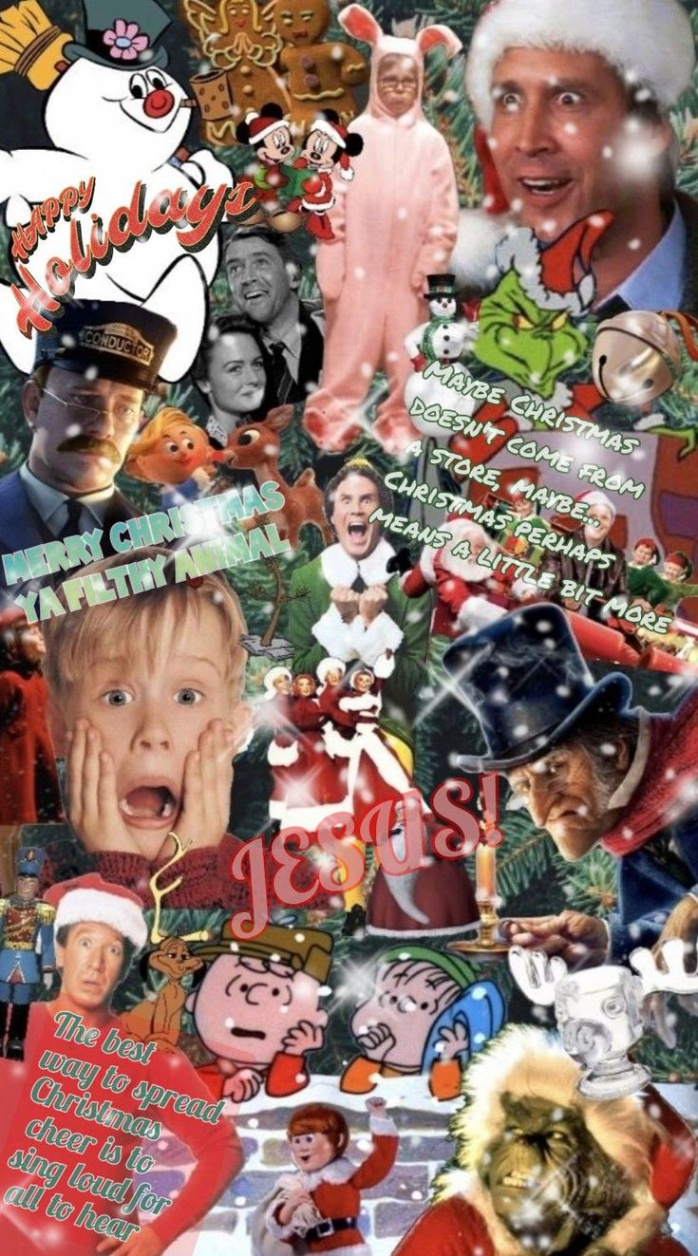 Christmas movie collage wallpaper  Cute christmas wallpaper